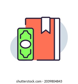 Sale of books RBG color icon. Business thin line vector illustration.