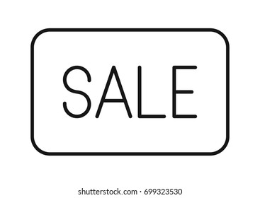 Sale box. Stylish lettering for big sale. Black and white letters, flat design. Vector illustration.