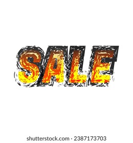 Vector de texto vectorial de pincel de venta fondo en blanco