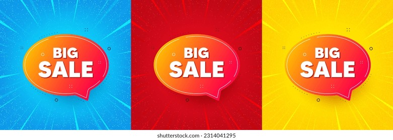 Sale bubble banner. Sunburst offer banner, flyer or poster. Discount sticker shape. Coupon chat icon. Sale bubble promo event banner. Starburst pop art coupon. Special deal. Vector