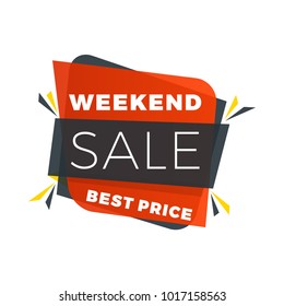 Sale bunner template. Vector design element for your promotion. Red, yellow and black color theme. Rounded speech bubble