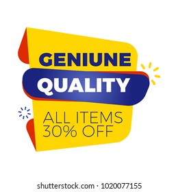 Sale bunner template. Vector design element for your promotion. Red, yellow and blue color theme. Rounded speech bubble