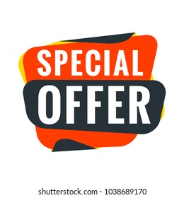 Sale bunner template. Vector design element for your promotion. Red, yellow and blue color theme. Rounded speech bubble