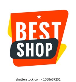 Sale bunner template. Vector design element for your promotion. Red, yellow and blue color theme. Rounded speech bubble