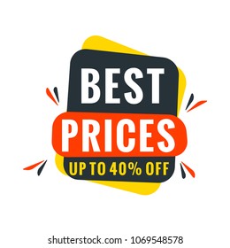 Sale bunner template. Vector design element for your promotion. Red, yellow and blue color theme. Rounded speech bubble