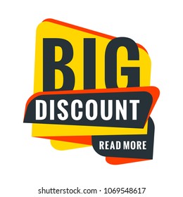 Sale bunner template. Vector design element for your promotion. Red, yellow and blue color theme. Rounded speech bubble