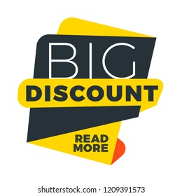 Sale bunner template. Vector design element for your promotion. Red, yellow and black color theme. Rounded speech bubble