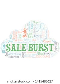 Sale Burst Word Cloud. Wordcloud Made With Text.