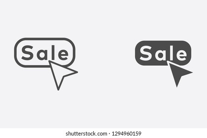 Sale button filled and outline vector icon sign symbol
