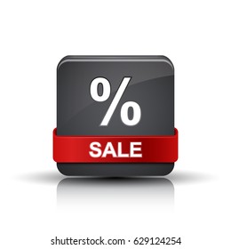 Sale button illustration, isolated on white