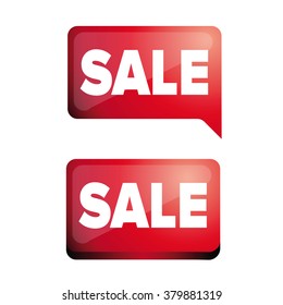 Sale button red vector