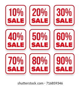 Sale button set red