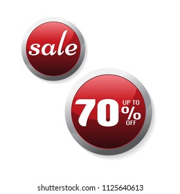 sale button tag isolated vector illustration on white background. discount 70%. Business