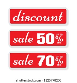 sale button tag isolated vector illustration on white background. discount 50% 70%. Business