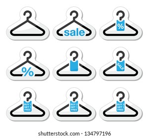 Sale, buy 1 get 1 free  hanger icons set