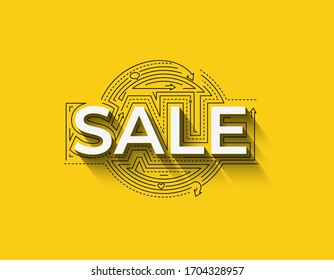 Sale Calligraphic 3d Style Text shopping poster vector illustration Design.