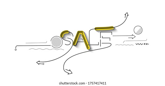 Sale Calligraphic 3d Style Text shopping poster vector illustration Design.