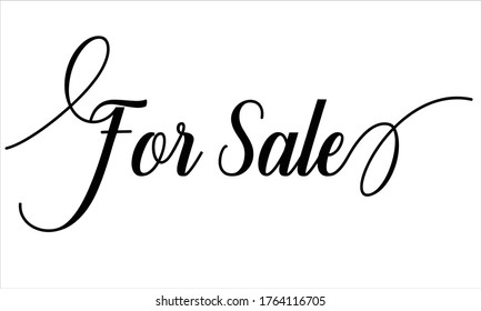 Para venta caligráfico cursivo texto tipográfico sobre fondo blanco