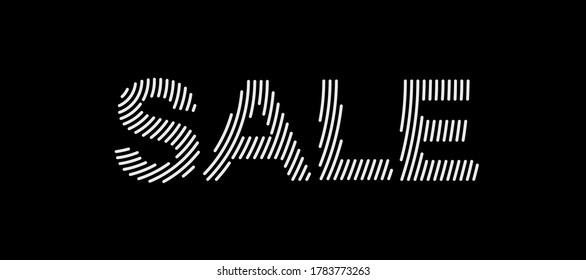 Sale Calligraphic line art Text shopping poster vector illustration Design.