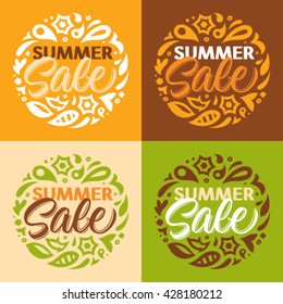 sale calligraphy, handwritten text, pattern, set of cards