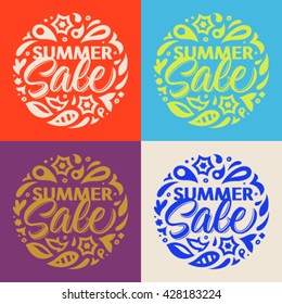 sale calligraphy, handwritten text, pattern, set of cards