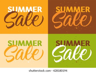 sale calligraphy, handwritten text, set of cards