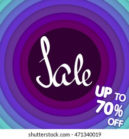 Sale, calligraphy lettering, special offer, design template, vector illustration