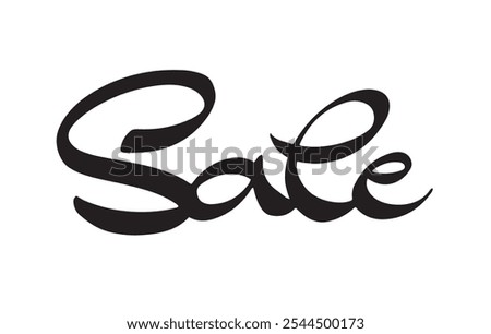 Sale Calligraphy Script. Handwritten Lettering. Expressive Decorative Font. Stylish Bold Typeface. Retail Sale Signage. Online Shopping. Vector Illustration.