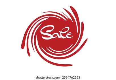 Sale Calligraphy Script Swirl Banner. Handwritten Lettering. Expressive Decorative Font. Stylish Bold Typeface. Retail Sale Signage. Online Shopping. Vector Illustration.