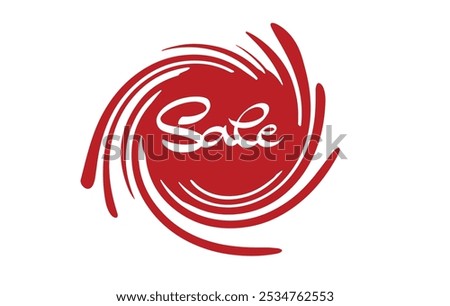 Sale Calligraphy Script Swirl Banner. Handwritten Lettering. Expressive Decorative Font. Stylish Bold Typeface. Retail Sale Signage. Online Shopping. Vector Illustration.
