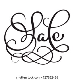 Sale calligraphy word on white background. Hand drawn lettering Vector illustration EPS10.