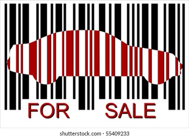 for sale car bar-code, Isolated over background, vector ILLUSTRATION