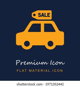 Sale Car premium material ui ux isolated vector icon in navy blue and orange colors svg