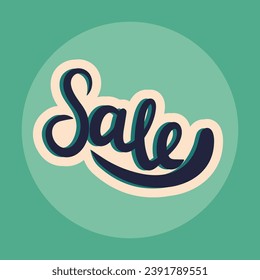 Sale card inscription. Handwriting Sale square banner. Hand drawn vector art.