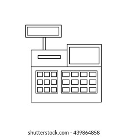 Sale cash register icon, outline style