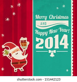 sale christmas christmas card with santa claus and calligraphic elements sale christmas happy classic vacation traditional snow holiday background scene edge ball red new ceremony celebration ornate f