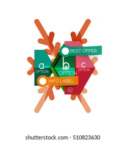 Sale Christmas tags and stickers. Vector New Year greeting card element