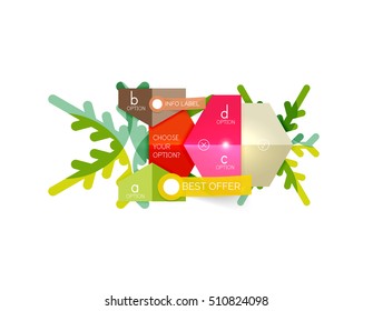 Sale Christmas tags and stickers. Vector New Year greeting card element