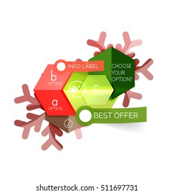 Sale Christmas tags and stickers. Vector New Year greeting card element