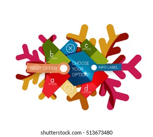 Sale Christmas tags and stickers. Vector New Year greeting card element