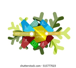 Sale Christmas tags and stickers. Vector New Year greeting card element