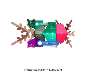 Sale Christmas tags and stickers. Vector New Year greeting card element