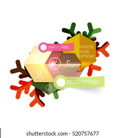 Sale Christmas tags and stickers. Vector New Year greeting card element
