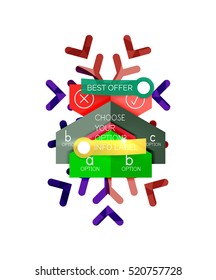 Sale Christmas tags and stickers. Vector New Year greeting card element