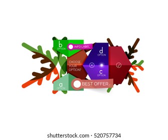 Sale Christmas tags and stickers. Vector New Year greeting card element