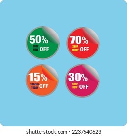 Sale circle banner multi color paper abstract background. Use for tag, discount stickers, promotion, labels, special offers.