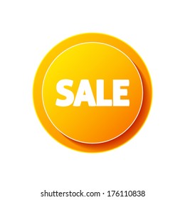 Sale circular icon on white background