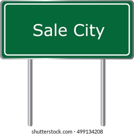 Sale City , Georgia , road sign green vector illustration, road table, USA city