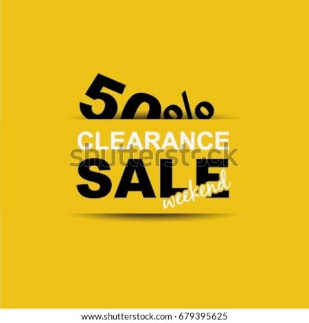 Sale clearance banner 50% off