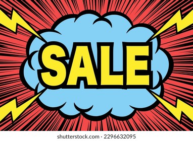 SALE: Cloud-shaped frame and lightning background material.